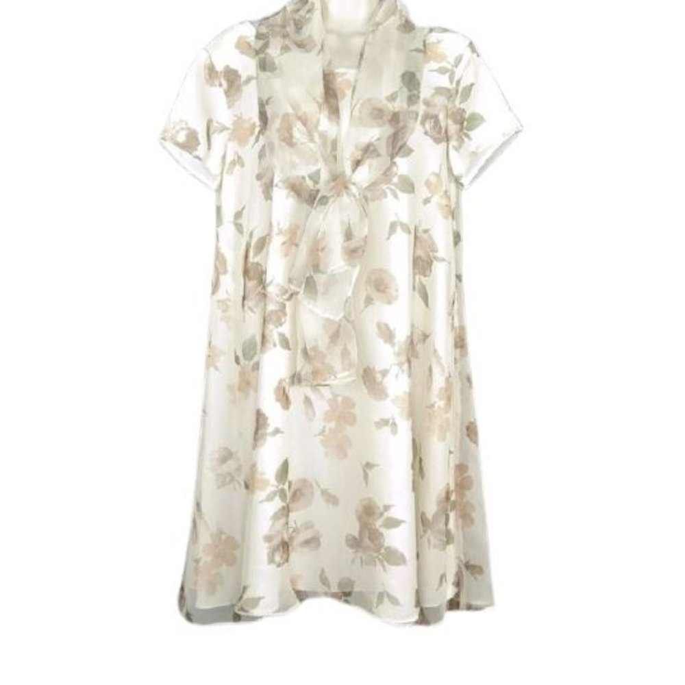 Vintages 80's Melissa Lane Floral Dress with Scarf